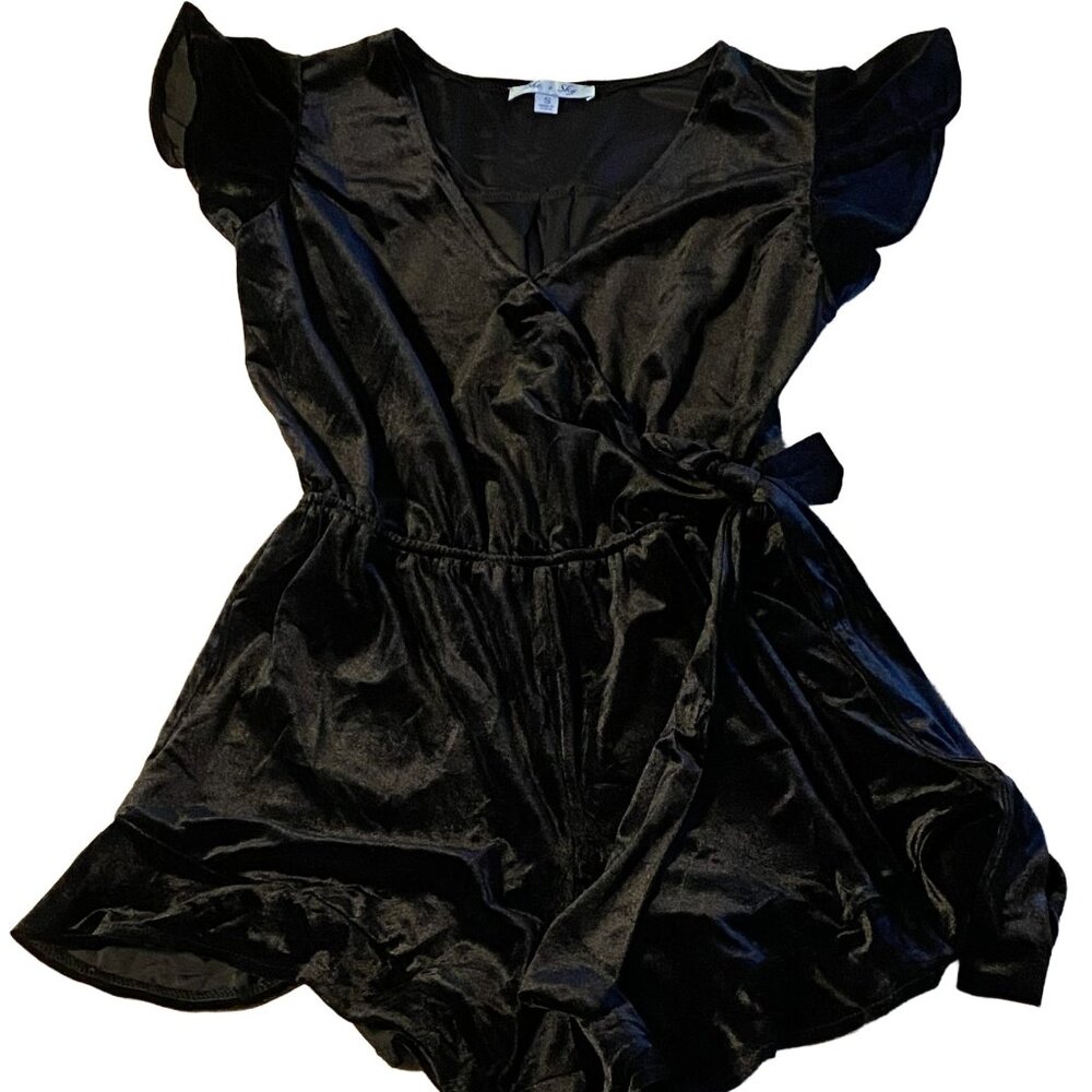 She + Sky, Small, Black, Romper